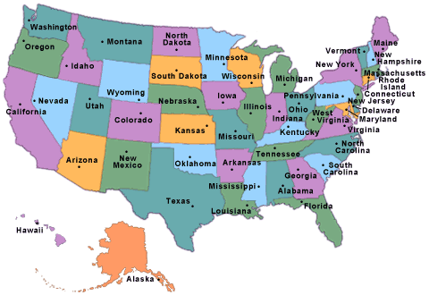 United States Map Labeled